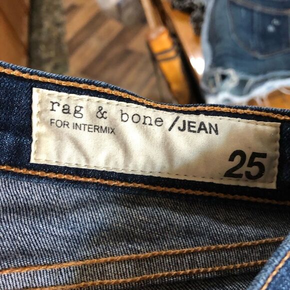 Rag & Bone Intermix Capri Crop Distressed Skinny Jeans Dest Chester Wash Size 25 - Picture 11 of 13